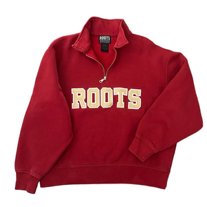Vintage 90’s Roots Red and Gold Quarter-Zip Pullover